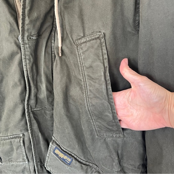 ABERCROMBIE & FITCH Women’s Olive Green Sherpa Lined Parka Winter Coat Size M - Picture 7 of 16